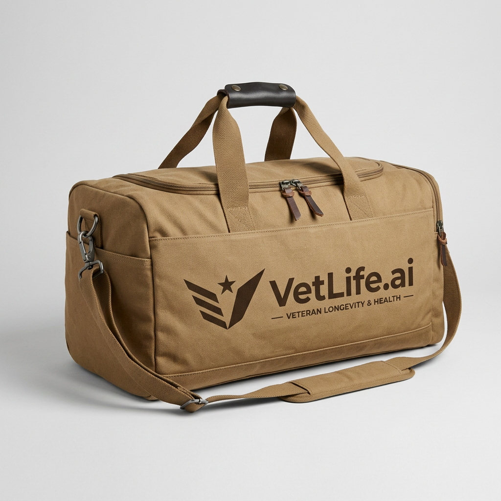 Coyote Tan Duffel — VetLife.ai branded accessories